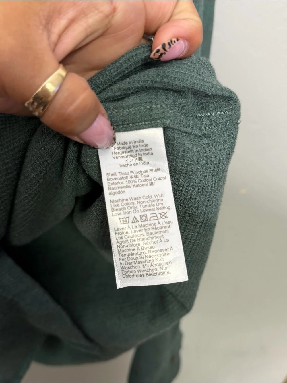 J Crew Heather Sanctuary Green Waffle Dobby Shirt SZ XL